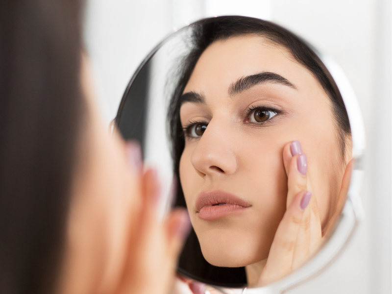 Woman with shaded, healed Powder Brows | Oakville permanent makeup